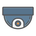 Surveillance camera colorful line icon, cctv