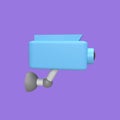 Surveillance camera 3d icon model cartoon style concept. render illustration