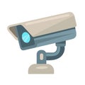 Surveillance camera. Detective. Flat vector clipart, illustration Royalty Free Stock Photo