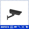 Surveillance Camera icon flat