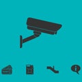 Surveillance Camera icon flat