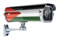 Surveillance camera with Jordanian flag. 3D rendering Royalty Free Stock Photo