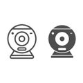 Surveillance camera line and solid icon, Robotization concept, Video surveillance sign on white background, web camera Royalty Free Stock Photo