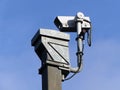 Surveillance camera monitoring motorway traffic on the M25 Royalty Free Stock Photo