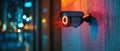 Surveillance Camera Mounted on a Wall at Night Royalty Free Stock Photo