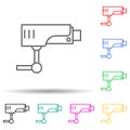 Surveillance Camera multi color style icon. Simple thin line, outline vector of crime Investigation icons for ui and ux, website Royalty Free Stock Photo