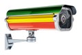 Surveillance camera with Rastafarian flag. 3D rendering