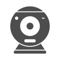 Surveillance camera solid icon, Robotization concept, Video surveillance sign on white background, web camera icon in Royalty Free Stock Photo