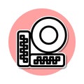 Surveillance camera sticker icon. Simple thin line, outline vector of web icons for ui and ux, website or mobile application