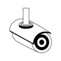 Surveillance camera techonlogy device isolated in black and white