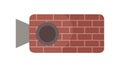 Surveillance Camera Vector Icon in Realistic Brick Texture, vector design Generative AI Royalty Free Stock Photo