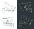 Surveillance camera with windscreen wiper blueprints