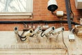 Surveillance cameras on the wall of a building Royalty Free Stock Photo