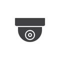Surveillance dome camera icon vector, filled flat sign, solid pictogram isolated on white