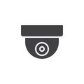 Surveillance dome camera icon vector, filled flat sign, solid pictogram isolated on white. Royalty Free Stock Photo