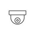 Surveillance dome camera line icon, outline vector sign, linear style pictogram isolated on white