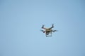 Surveillance drone flying on sky