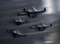 Surveillance drones fleet flying in the sky