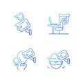 Surveillance management gradient linear vector icons set