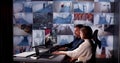 Surveillance Operator Controls Multiple CCTV Cameras