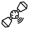 Surveillance satellite icon, outline style