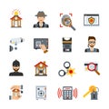 Surveillance And Security Icons Set Royalty Free Stock Photo