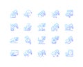 Surveillance and security systems gradient linear vector icons set Royalty Free Stock Photo