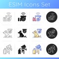 Surveillance system icons set Royalty Free Stock Photo