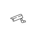 Surveillance video camera line icon in simple design on a white background Royalty Free Stock Photo