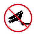 Surveillance Zone Prohibit. Ban CCTV Black Silhouette Icon. Forbid Security Video Camera Pictogram. Video Monitoring Red