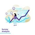 Survey Analysis website template design. Landing page Modern flat concept of web page design for website and mobile website Royalty Free Stock Photo