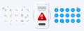 Survey checklist, Fingerprint and Blood donation line icons. For web app, printing Vector