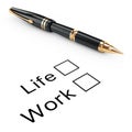 Survey Concept. Life or Work Checklist with Golden Fountain Writ