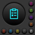 Survey dark push buttons with color icons