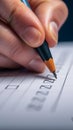 Survey feedback Hand checks paper, concept through checkboxes, questionnaires