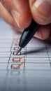 Survey feedback Hand checks paper, concept through checkboxes, questionnaires