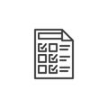 Survey form line icon Royalty Free Stock Photo