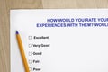 Survey form about performance rating - click the empty box Royalty Free Stock Photo