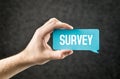 Survey. Giving feedback, market research, questionnaire. Royalty Free Stock Photo