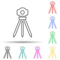 survey instrument multi color style icon. Simple thin line, outline vector of measuring Instruments icons for ui and ux, website Royalty Free Stock Photo