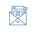 Survey letter line icon concept. Survey letter flat  vector symbol, sign, outline illustration. Royalty Free Stock Photo