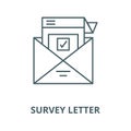 Survey letter vector line icon, linear concept, outline sign, symbol Royalty Free Stock Photo