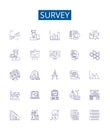 Survey line icons signs set. Design collection of Questionnaire, Poll, Research, Assessment, Data, Study, Analysis