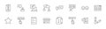 Survey Line Icons. Smile, Sad, Review, Click, Check, Opinion. Editable Stroke