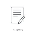 Survey linear icon. Modern outline Survey logo concept on white