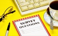 Survey question - the text of the inscription in Notepad. Royalty Free Stock Photo
