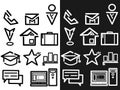 Survey and Questionnaire vector icon set. Included the icons as checklist, poll, vote, mobile, online survey, phone interview, res