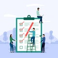 Survey report, checklist, questionnaire, business concept vector illustration Royalty Free Stock Photo