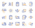 Survey or Report line icons. Set of Opinion, Customer satisfaction. Vector