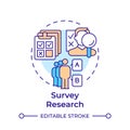 Survey research multi color concept icon